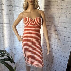 Striped Orange and White Women's Dress